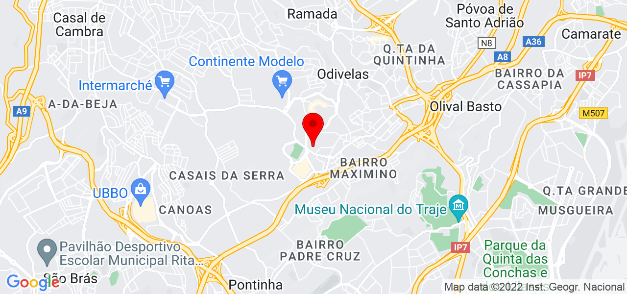 B.P serralheria - Lisboa - Odivelas - Mapa