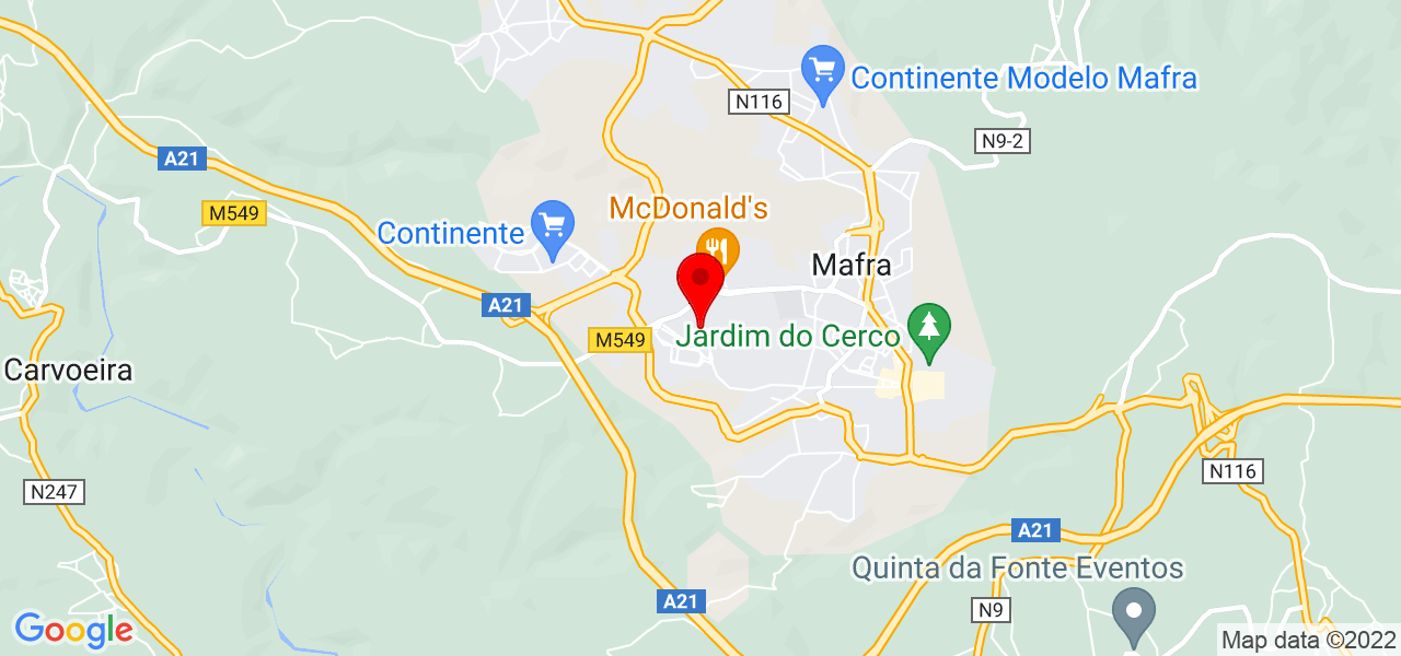 Maria Ferreira - Lisboa - Mafra - Mapa