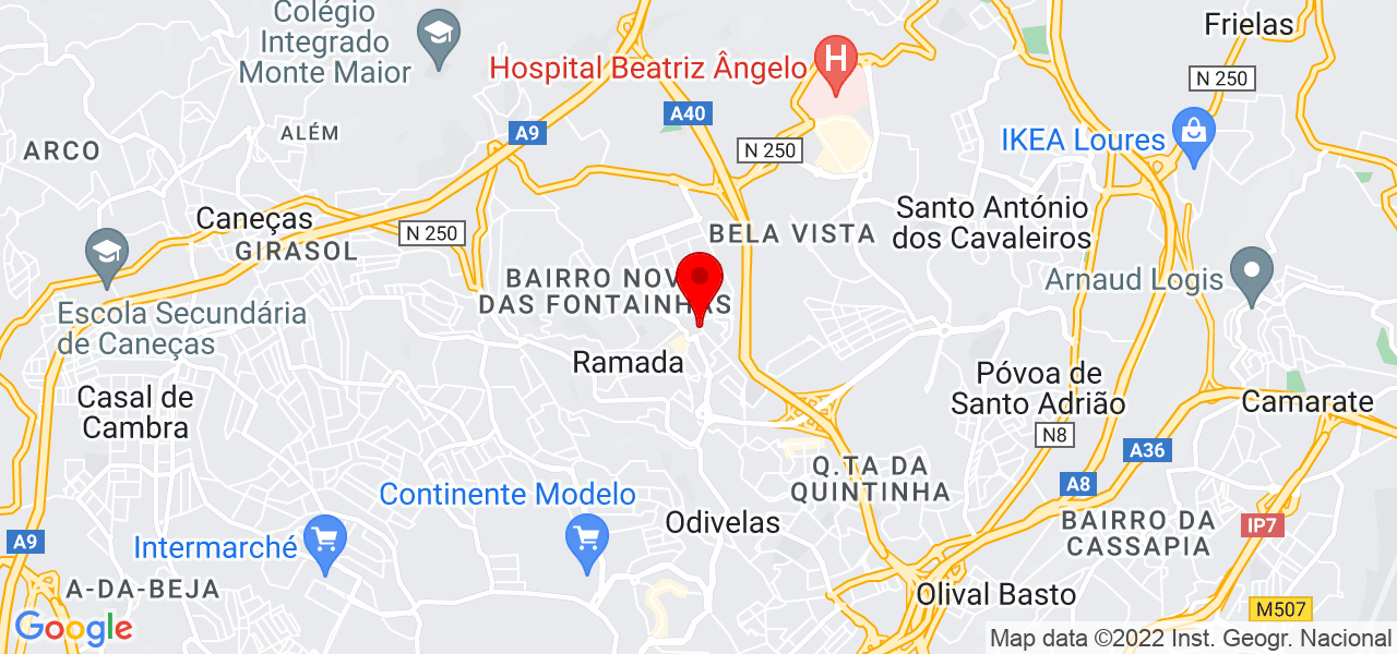 Jo&atilde;o &Aacute;gua - Lisboa - Odivelas - Mapa