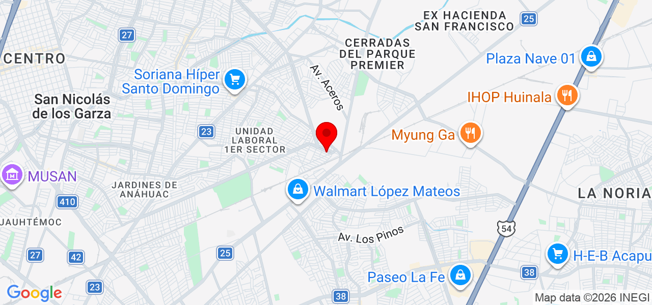 PROYECTA ( Construcciones y Remodelaciones Integrales) - Nuevo León - San Nicolás de los Garza - Mapa