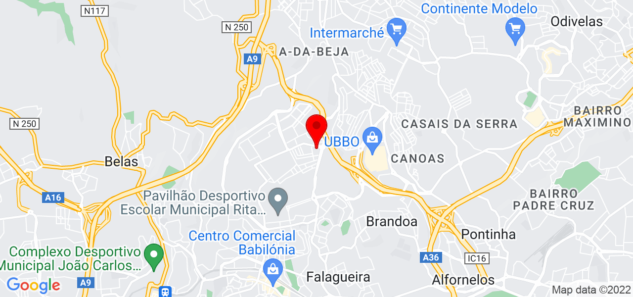 M&aacute;rcia Pinheiro - Lisboa - Amadora - Mapa