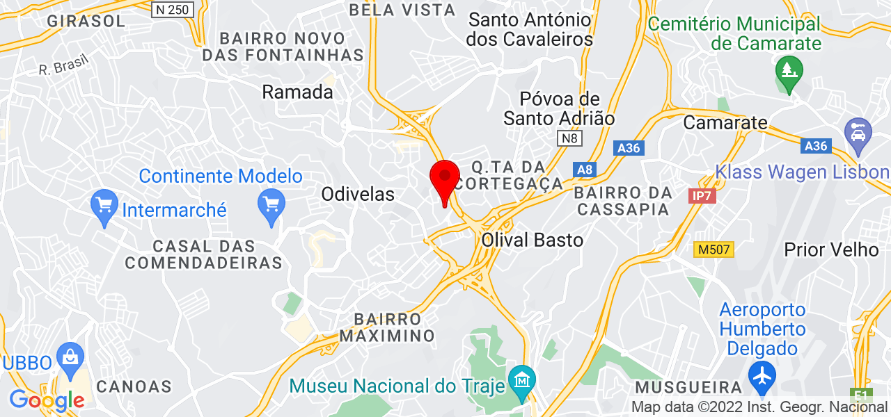 Ana Lu&iacute;sa Teixeira - Lisboa - Odivelas - Mapa