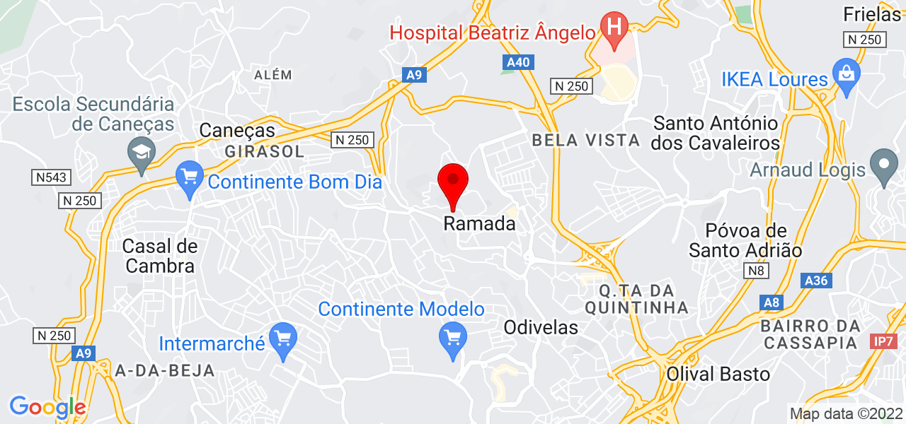Cl&aacute;udia Roque - Lisboa - Odivelas - Mapa