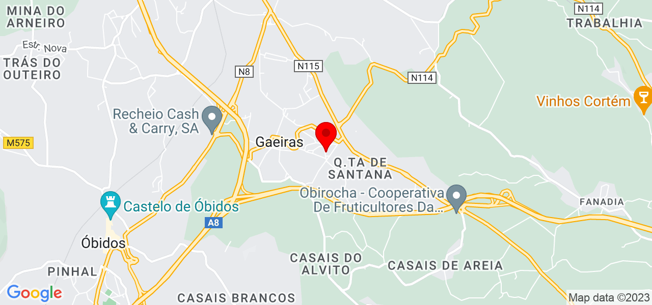 V&acirc;nia Dinis - Leiria - Óbidos - Mapa