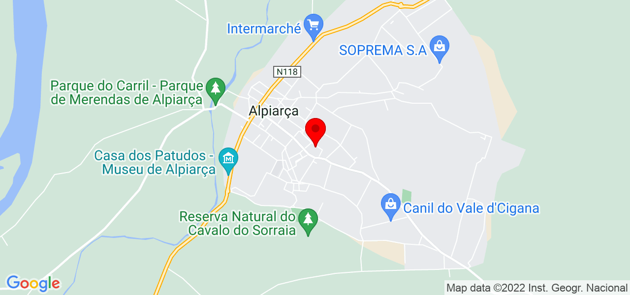 Tiago - Santarém - Alpiarça - Mapa