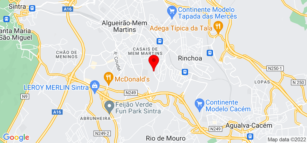 Massagista Alex Morais - Lisboa - Sintra - Mapa