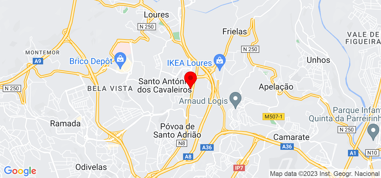 Besne &amp; Gra&ccedil;a Servi&ccedil;os de Limpeza - Lisboa - Loures - Mapa