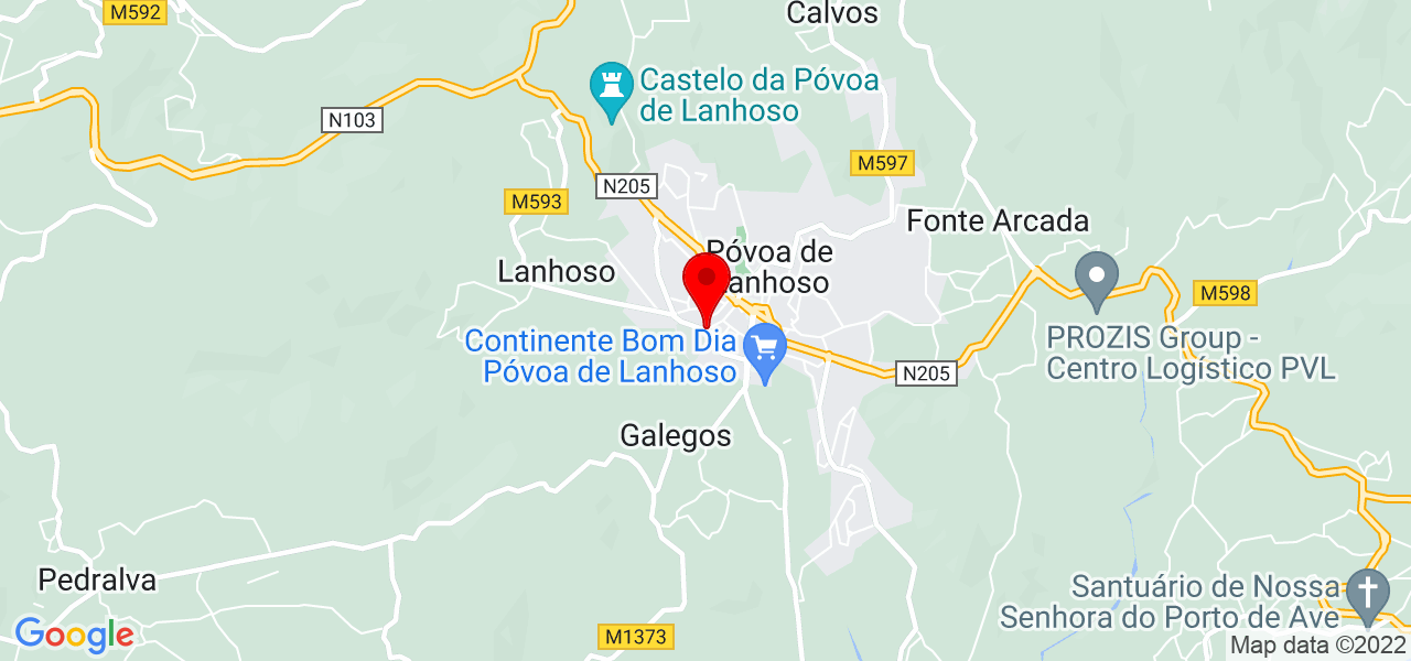 Ol&iacute;mpia Silva - Braga - Póvoa de Lanhoso - Mapa
