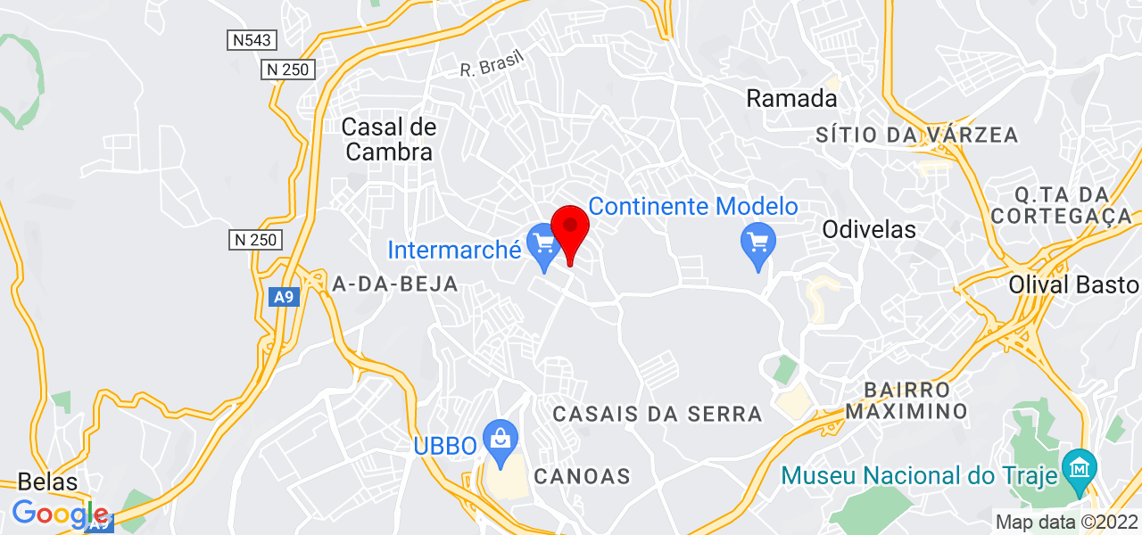 Daniela Valente - Lisboa - Odivelas - Map