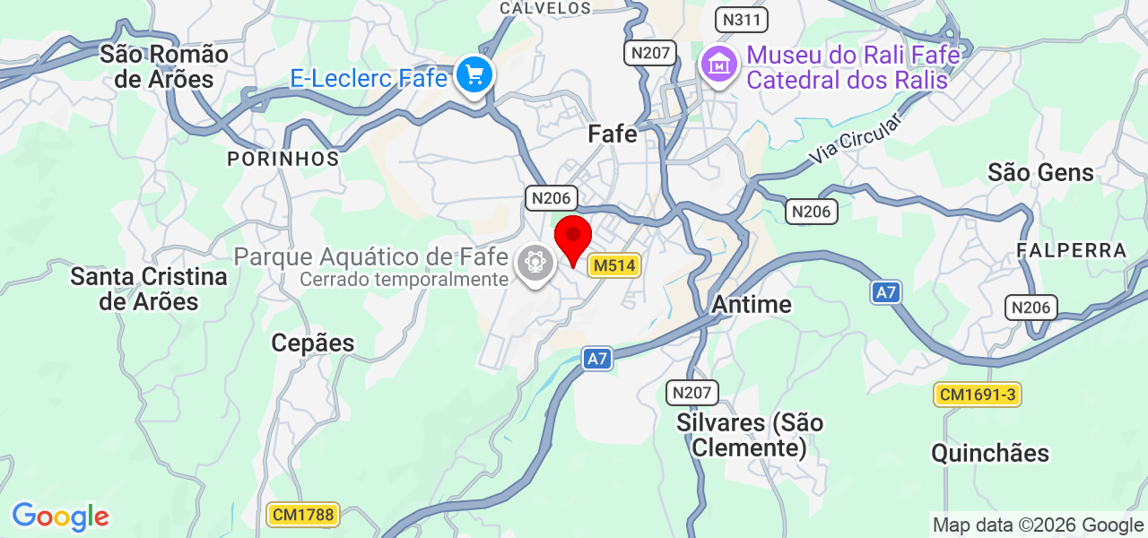 Raiane - Braga - Fafe - Karte