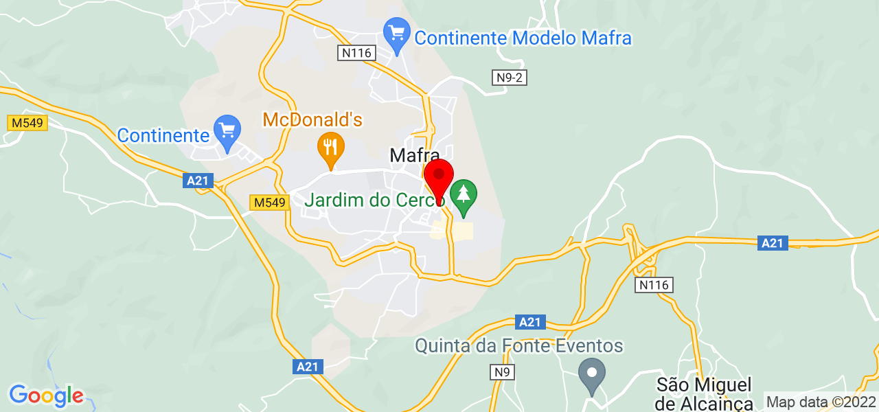 Azevedo Vieira - Lisboa - Mafra - Mapa