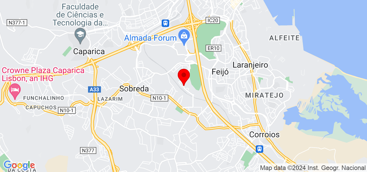 Madalena - Setúbal - Almada - Mapa