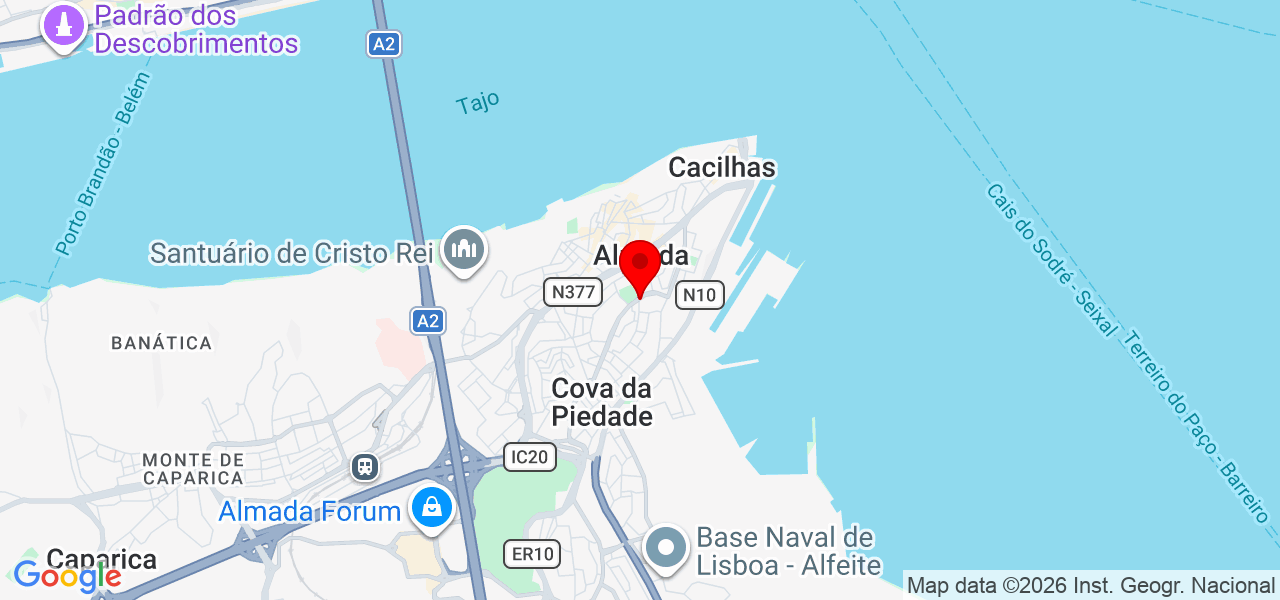 Janisia Paula - Setúbal - Almada - Mapa