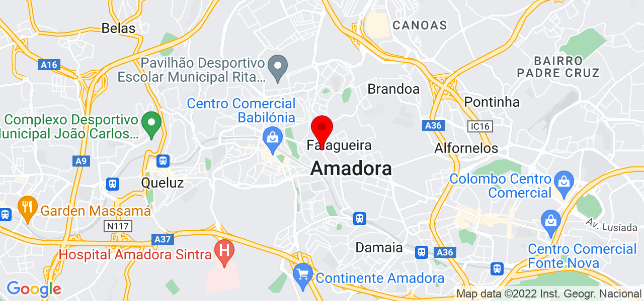 Thais Andrade - Lisboa - Amadora - Mapa