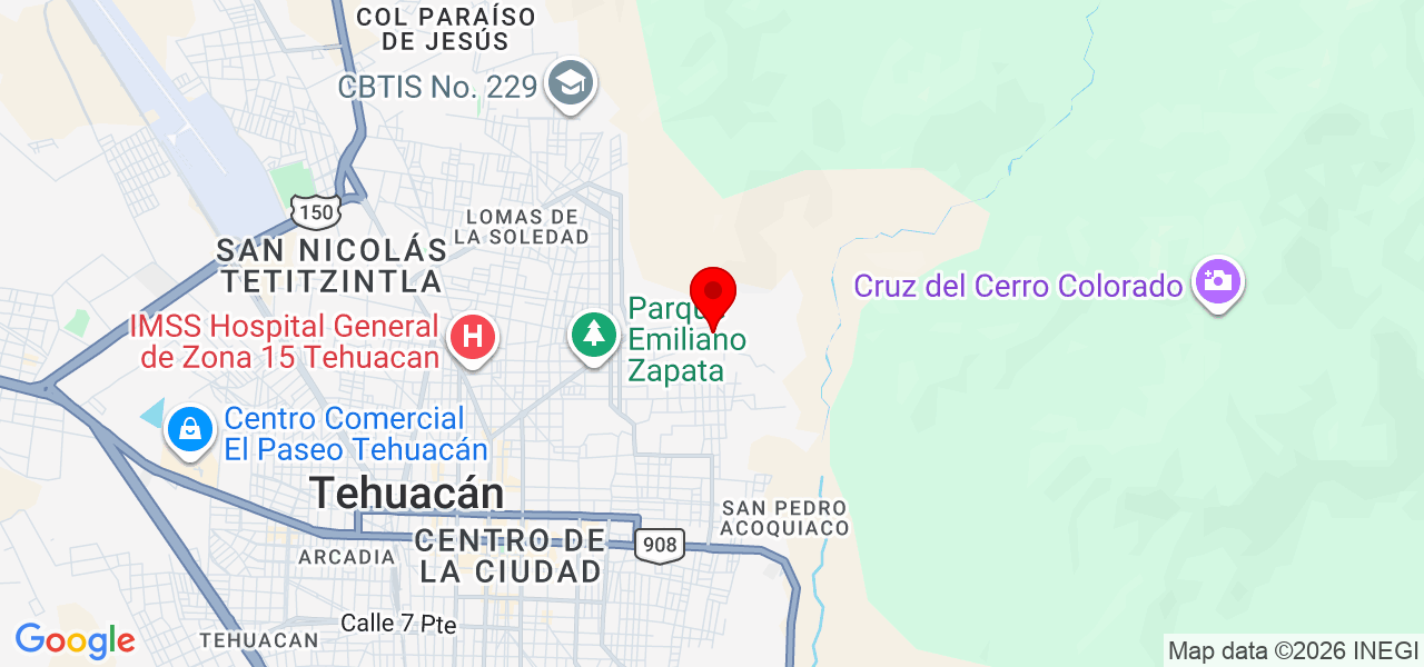 Hannia Kristel Jiménez Chavarria - Puebla - Tehuacán - Mapa