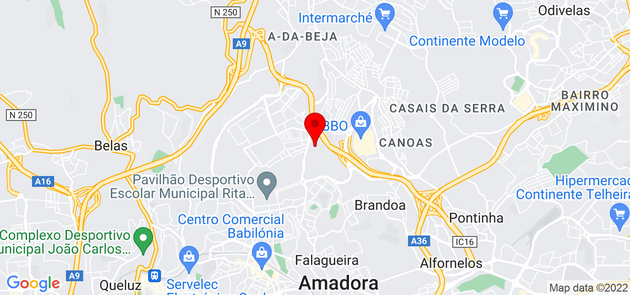 Cintia Dionisia Gomes Pascoal - Lisboa - Amadora - Mapa