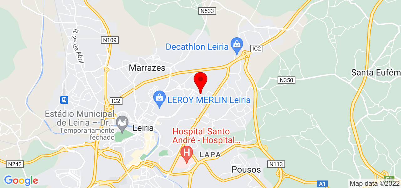 &Aacute;guia servi&ccedil;os - Leiria - Leiria - Mapa