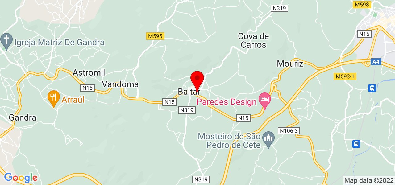 Bruno Coelho f&aacute;brica de estofos JMC lda - Porto - Paredes - Mapa