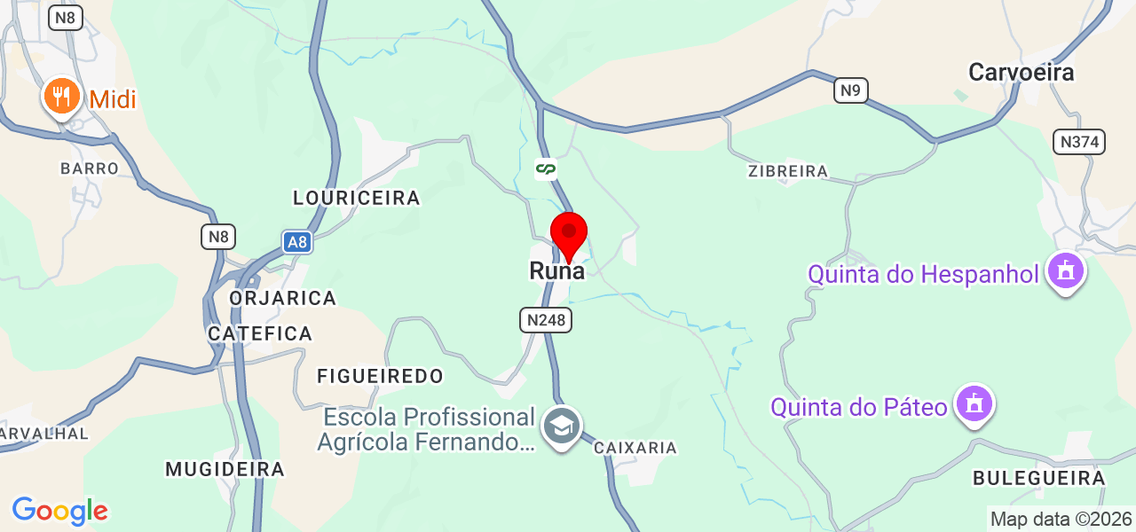 Pereirinha - Lisboa - Torres Vedras - Mapa