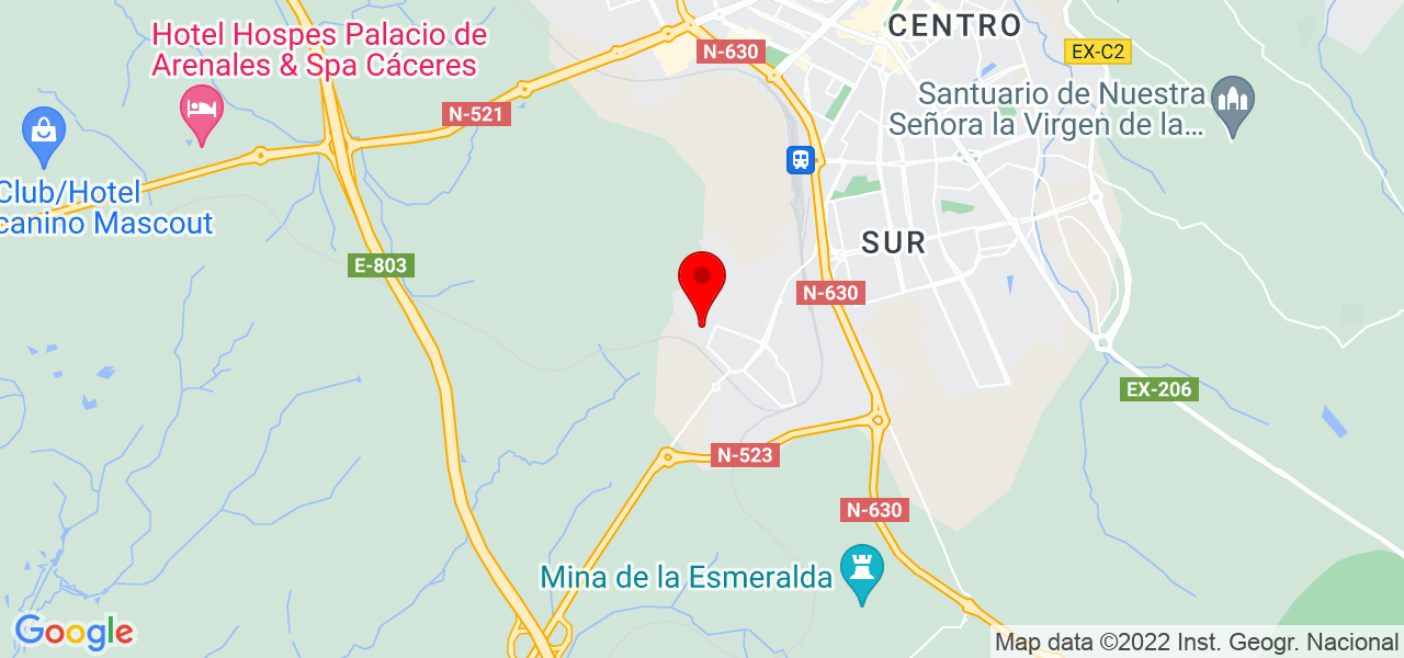 Nuria G&oacute;mez - Extremadura - Cáceres - Mapa