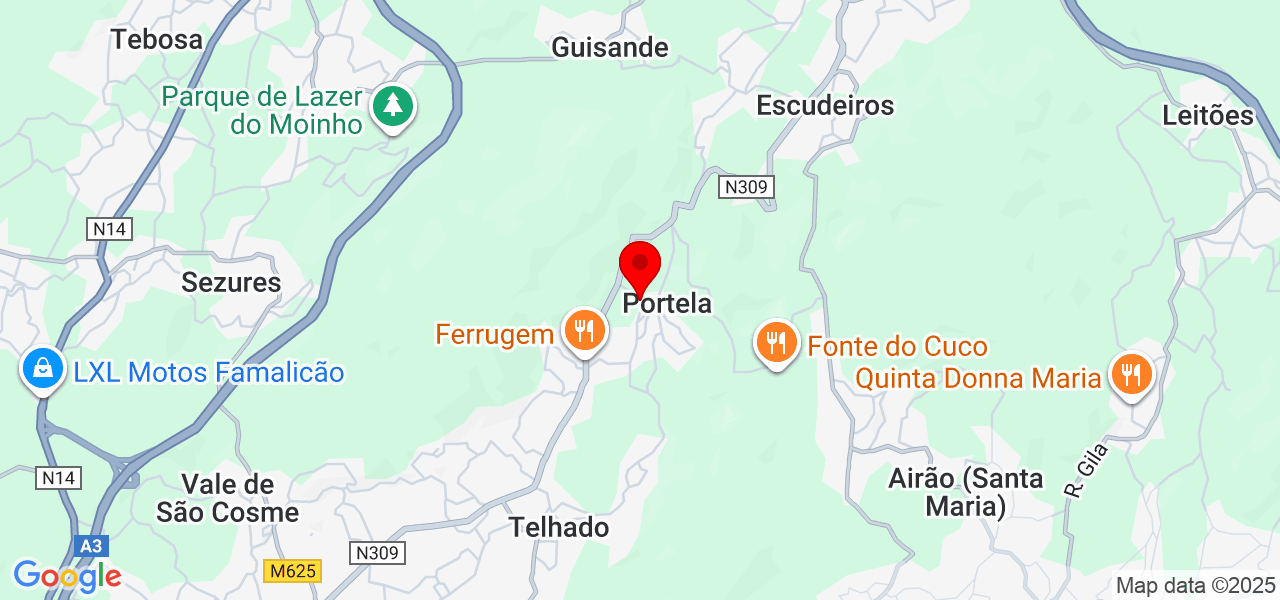 Nath&aacute;lia Furlan - Braga - Vila Nova de Famalicão - Mapa