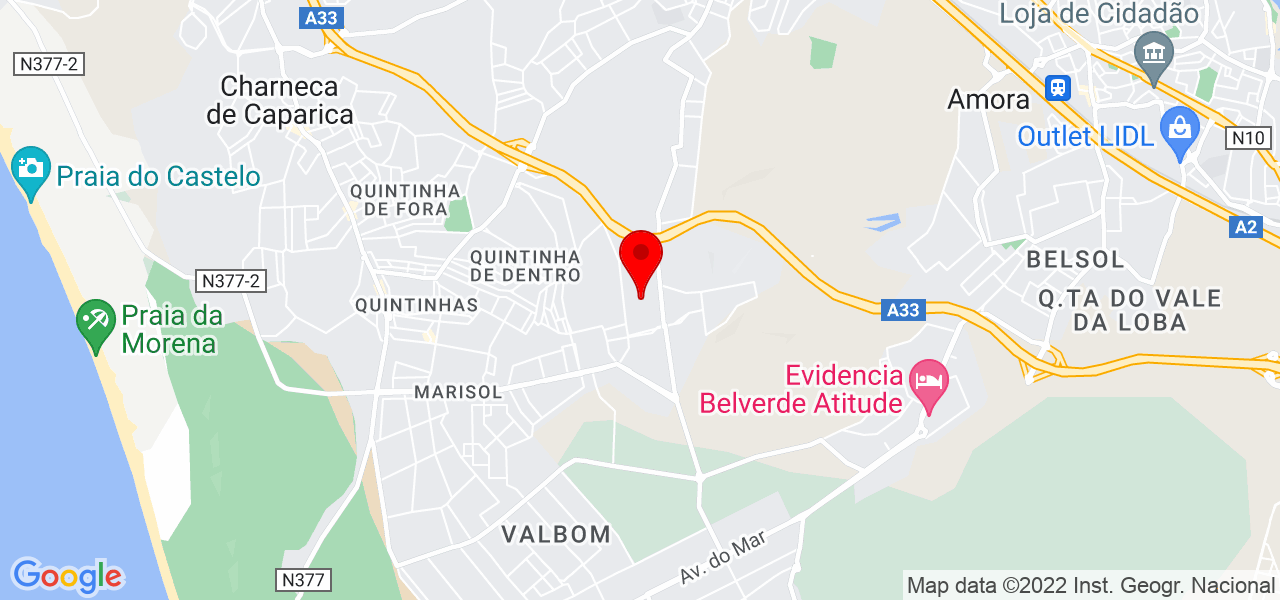 Ana Rita Pinto Marques - Setúbal - Seixal - Mapa