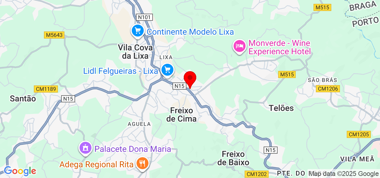 João - Porto - Amarante - Karte