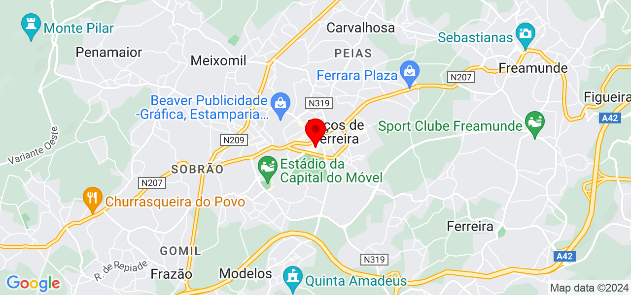 DH Group Recruitment & Building - Porto - Paços de Ferreira - Map