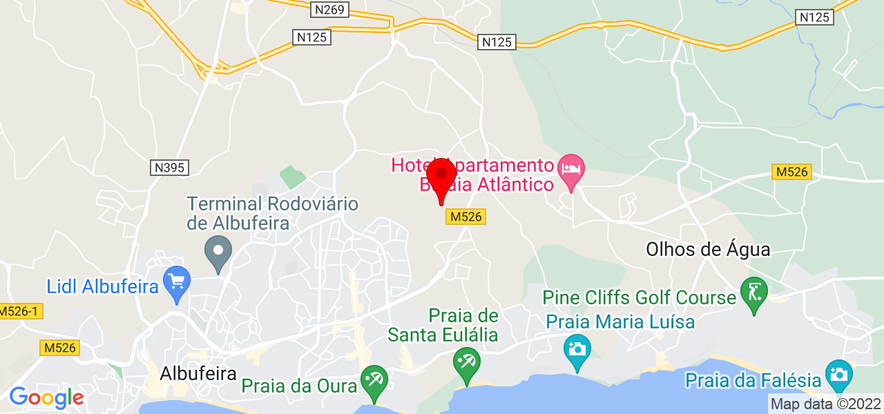 Maria Aparecida de Oliveira - Faro - Albufeira - Mapa