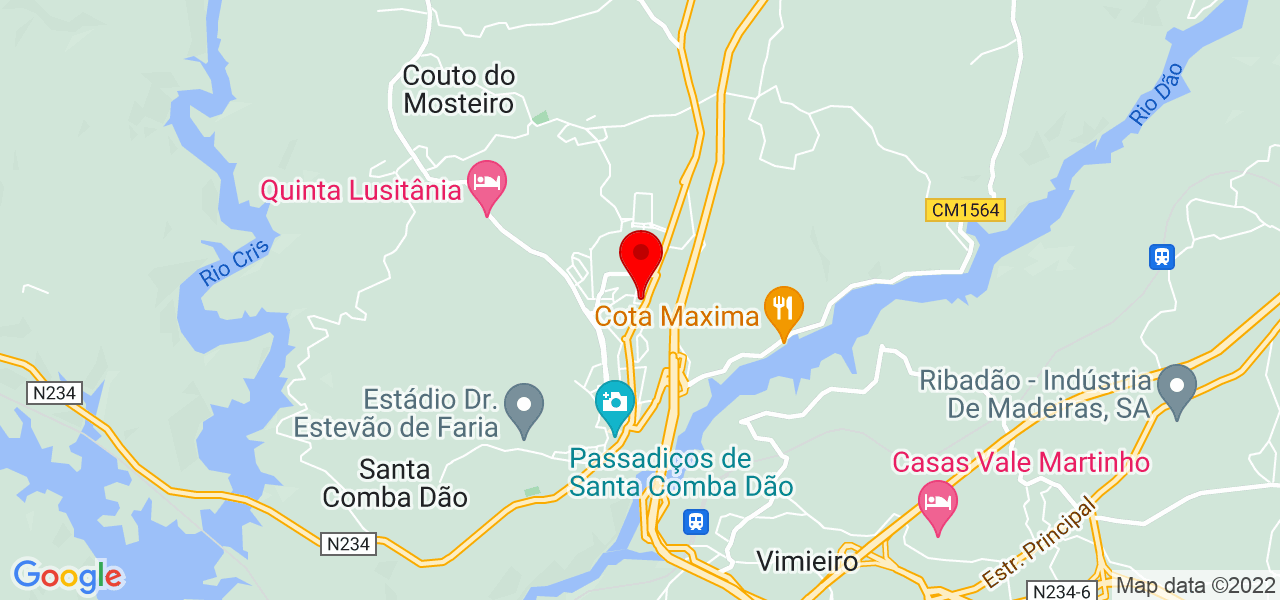 B&aacute;rbara Moreira - Viseu - Santa Comba Dão - Mapa
