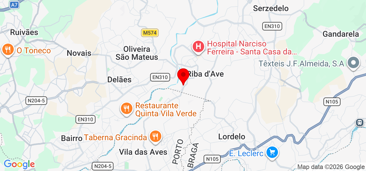 João Rainha - Braga - Vila Nova de Famalicão - Mapa