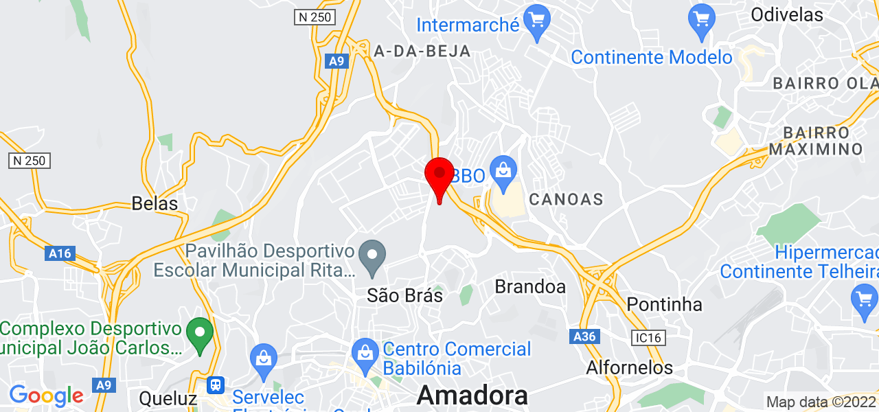Hirondina Coreia - Lisboa - Amadora - Mapa