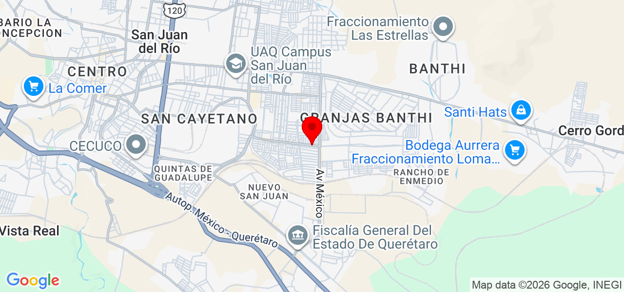 Servicios Integrales G&oacute;mez: Electricidad y Plomer&iacute;a Profesional en SJR. - Querétaro - San Juan del Río - Mapa