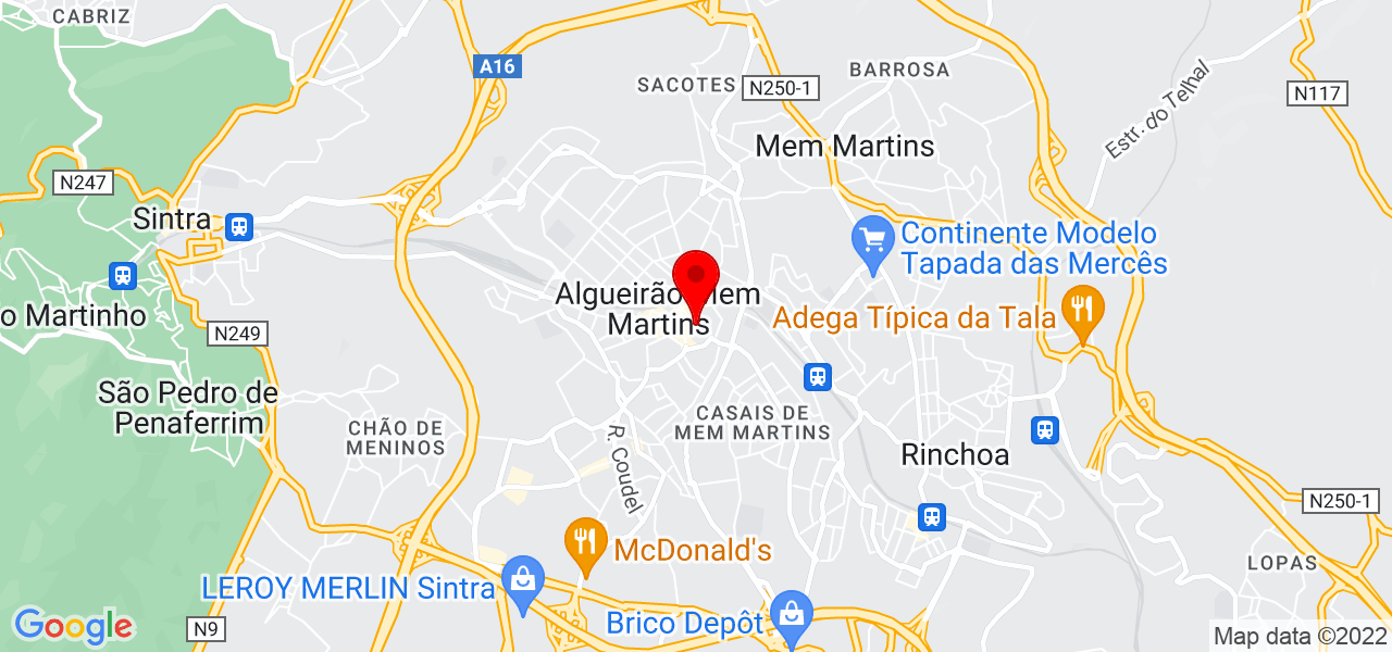 Alfredo cunha - Lisboa - Sintra - Mapa