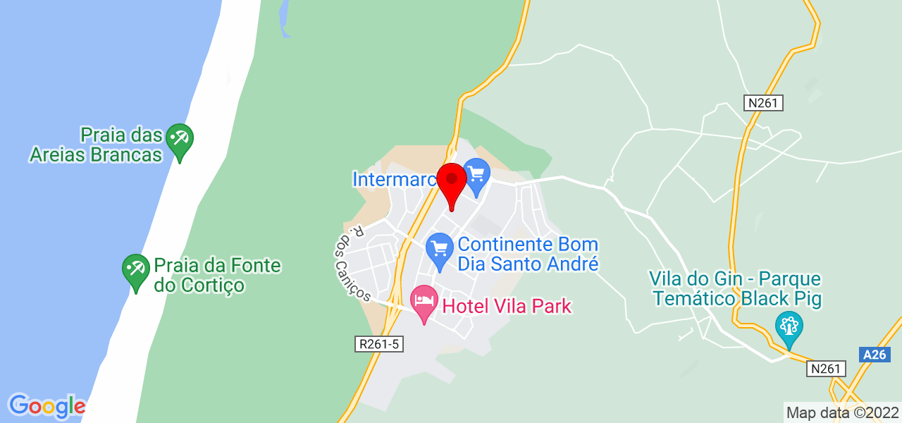 ClickViaja Santo Andr&eacute; - Setúbal - Santiago do Cacém - Mapa