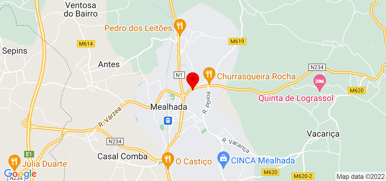 La&ccedil;o Web Servi&ccedil;os Digitais - Aveiro - Mealhada - Mapa