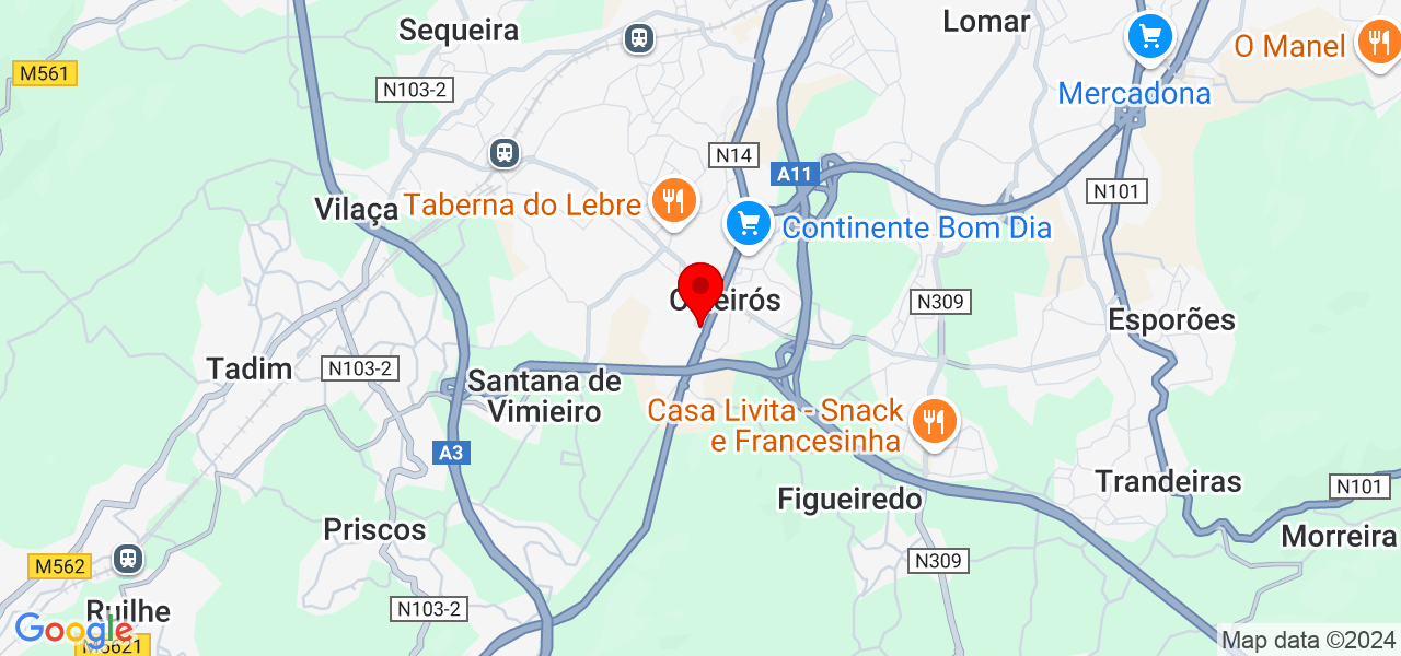 Andr&eacute; Moreira - Braga - Braga - Map
