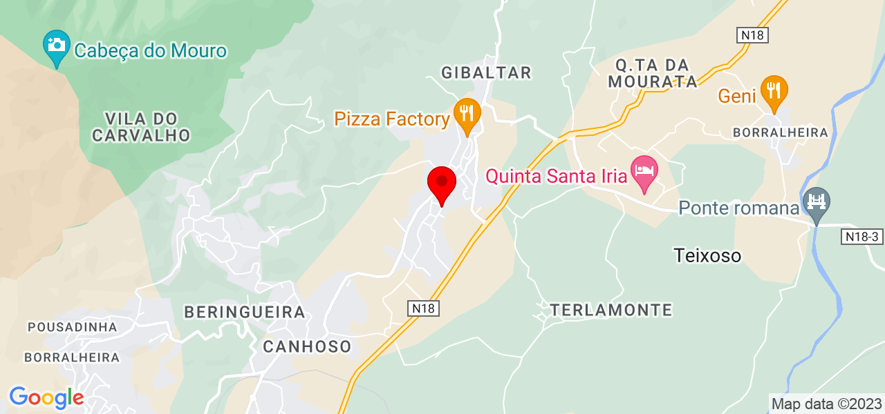 Iza - Castelo Branco - Covilhã - Mapa