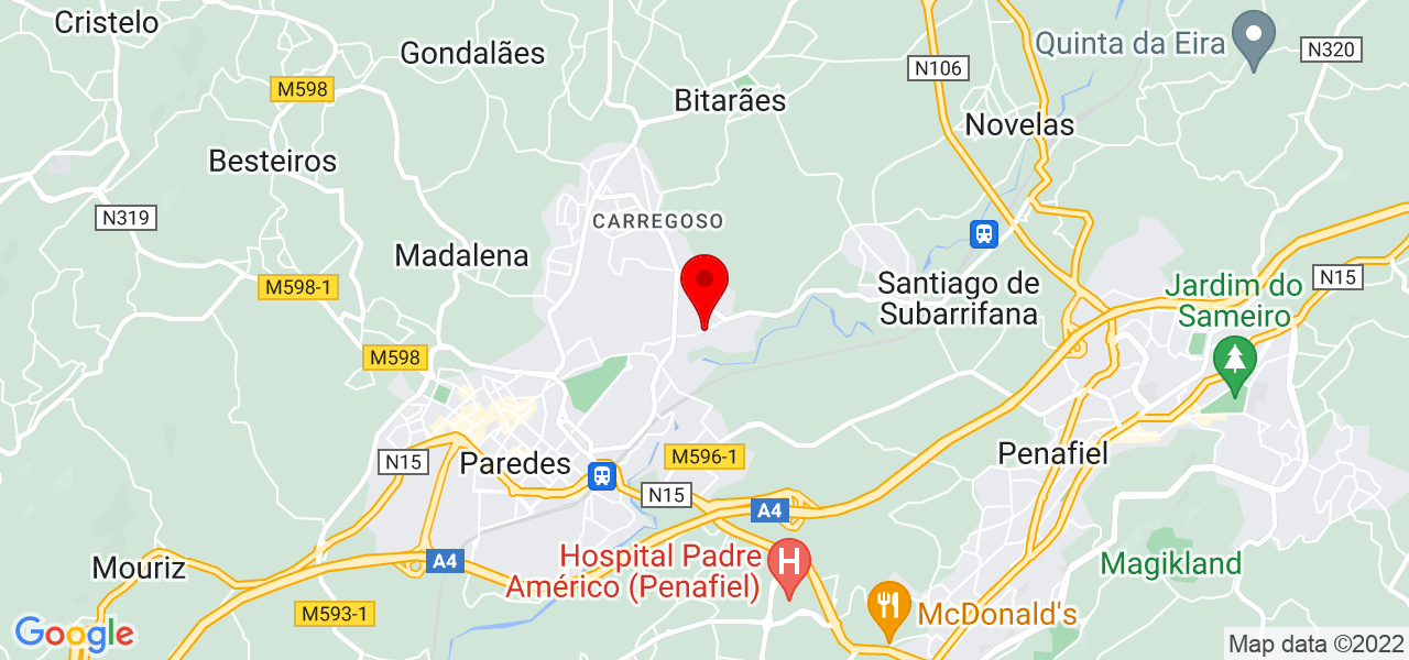 V&acirc;nia Perpetua - Porto - Paredes - Mapa