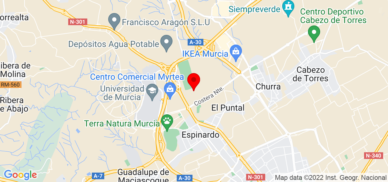 Roc&iacute;o aldea - Región de Murcia - Murcia - Mapa