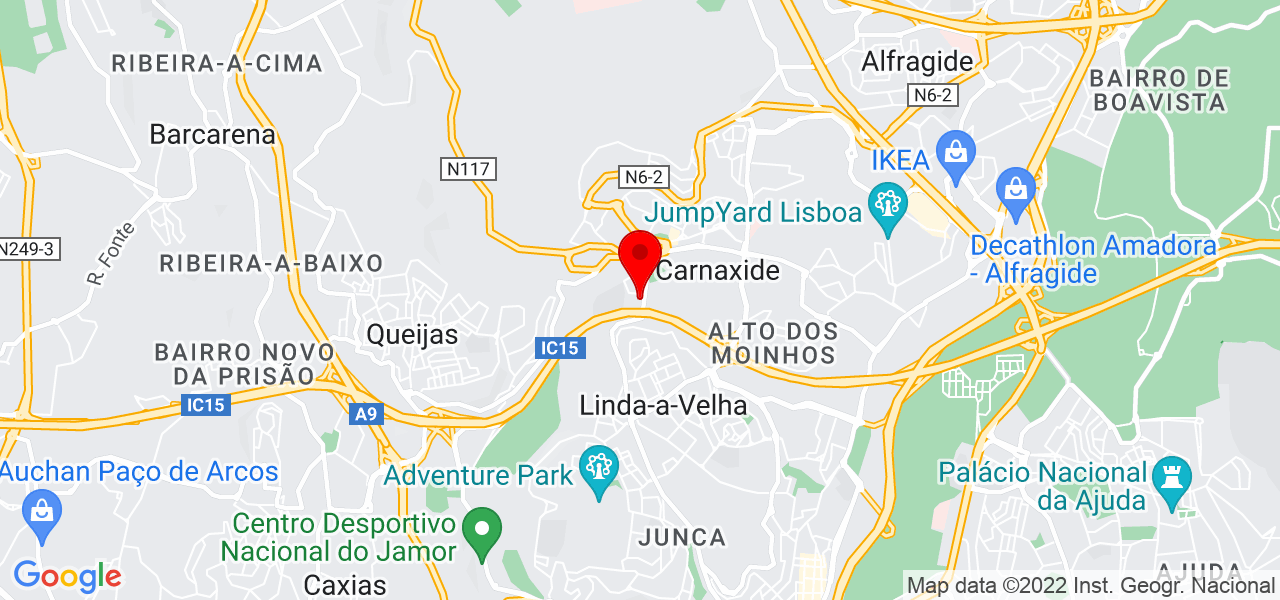 Miguel Nuno Ferra - terapias manuais - Lisboa - Oeiras - Mapa