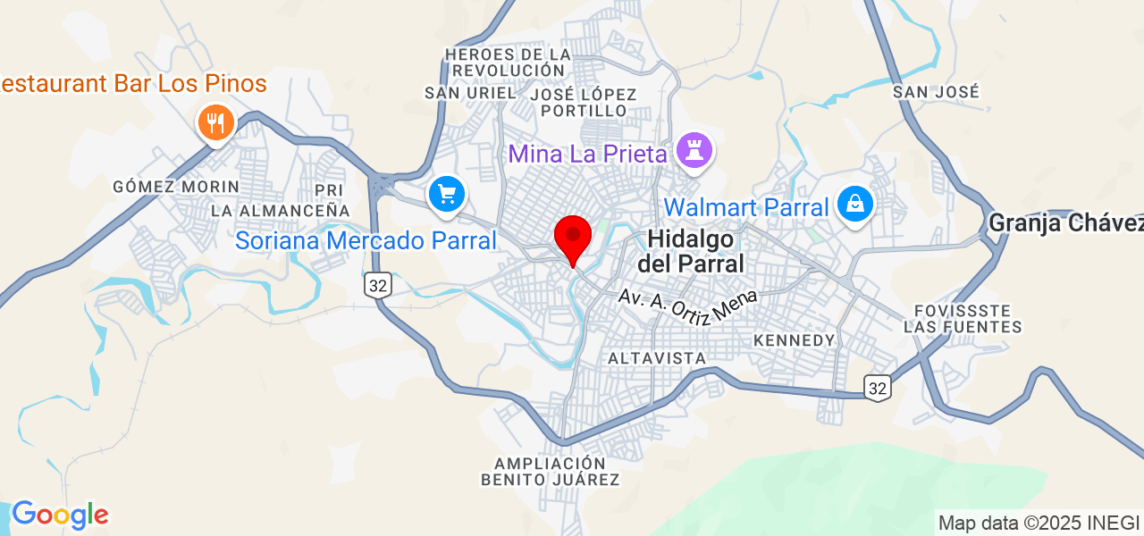 Omar Fernando - Chihuahua - Hidalgo del Parral - Mapa