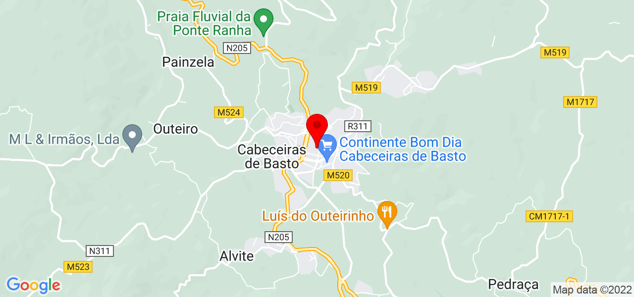 Eliane Cardoso - Braga - Cabeceiras de Basto - Mapa
