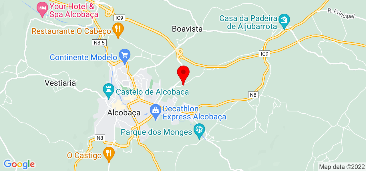 D&eacute;bora Antunes - Leiria - Alcobaça - Mapa