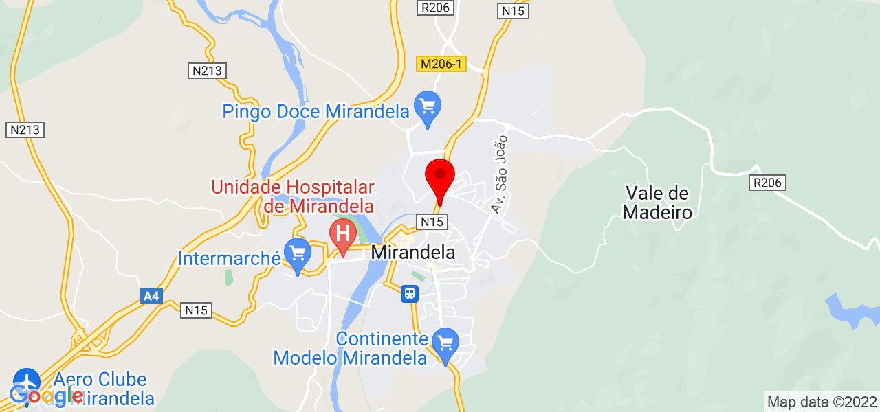 Hotel canil vale-lentisco - Bragança - Mirandela - Mapa