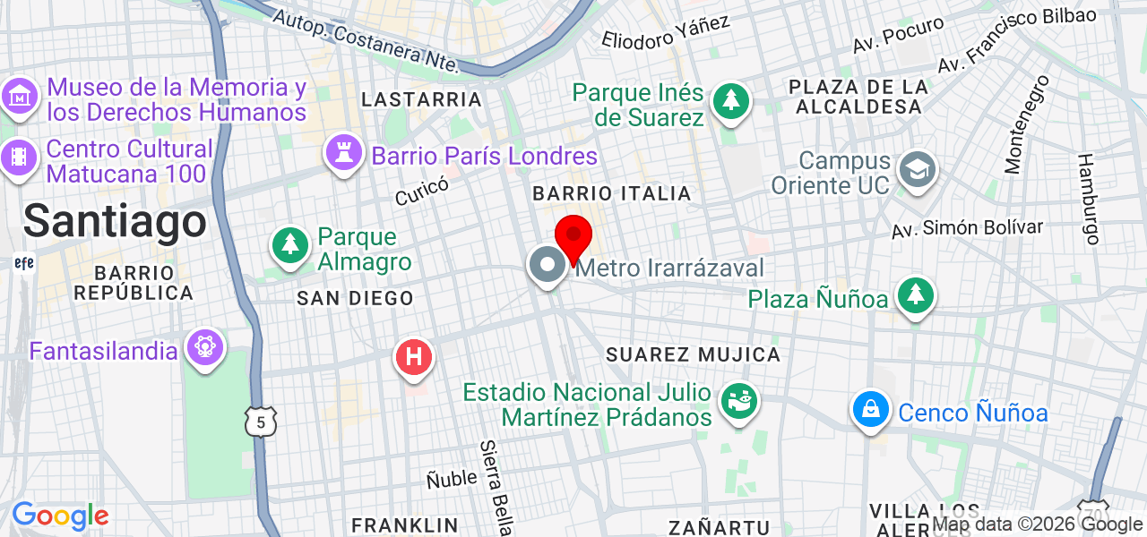 Amaranta Mayorca - Región Metropolitana de Santiago - Santiago - Mapa