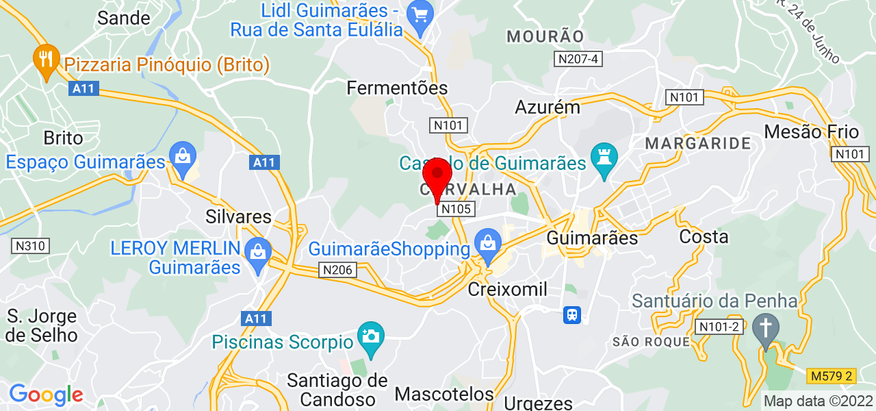 Cl&aacute;udia Ramos - Braga - Guimarães - Mapa