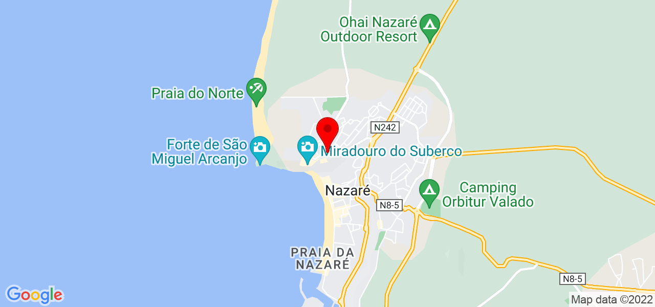 T&aacute;rcio Obras - Leiria - Nazaré - Mapa