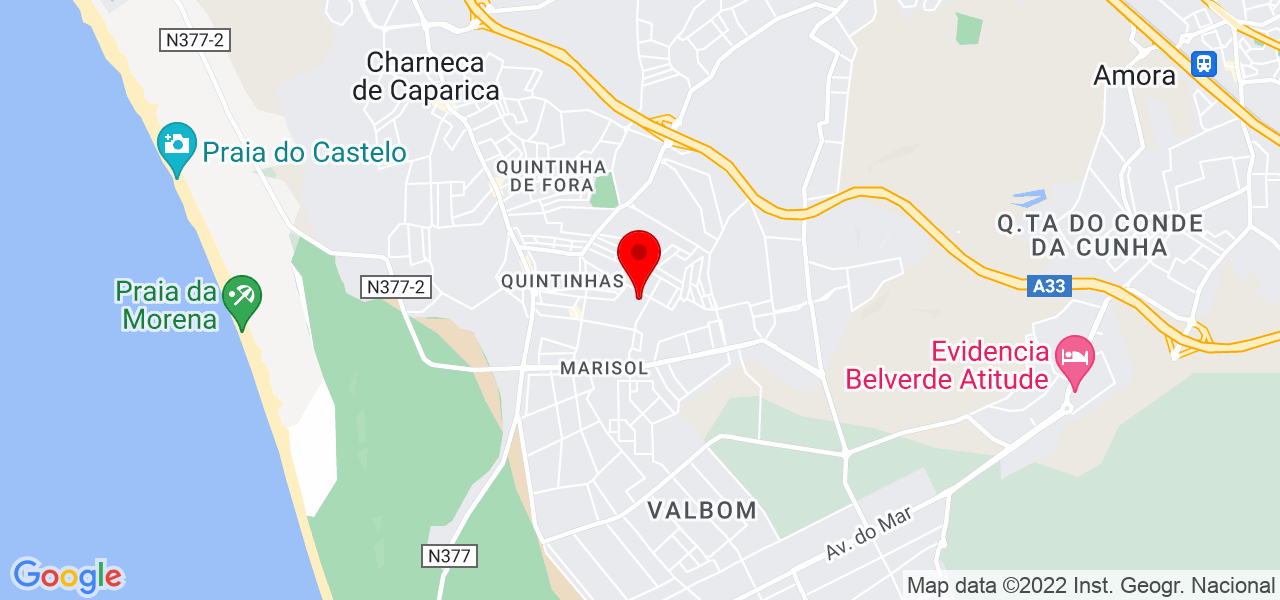 J&eacute;ssica Piroutek - Setúbal - Almada - Mapa