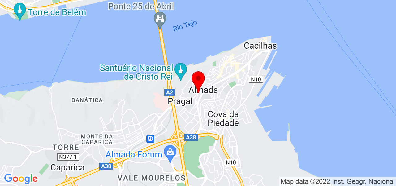 Denis pintor - Setúbal - Almada - Mapa